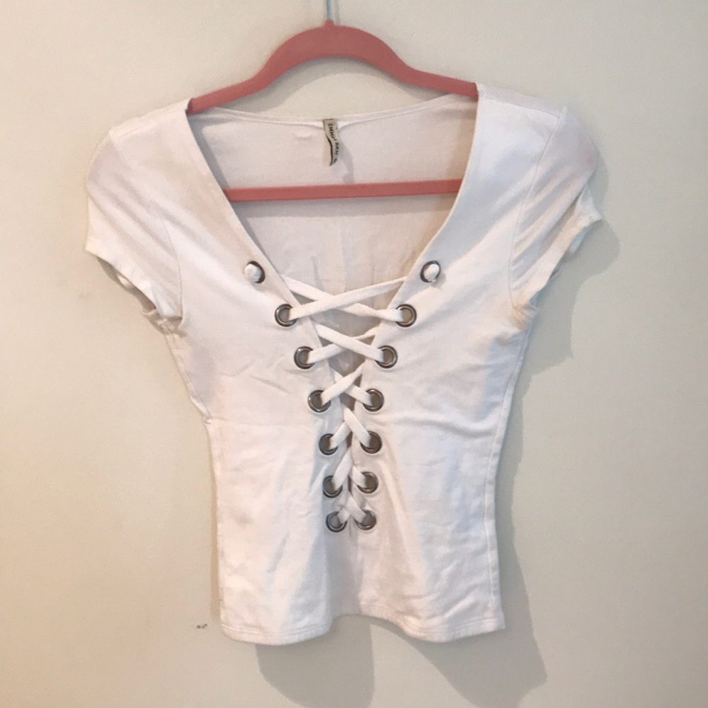 White Lace Up top
